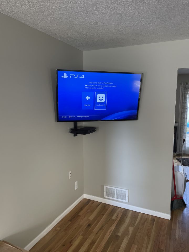 TV mount for optimal viewing comfort.